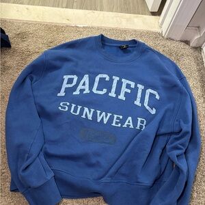 Pacific Sunwear Blue Womens Oversized Crewneck